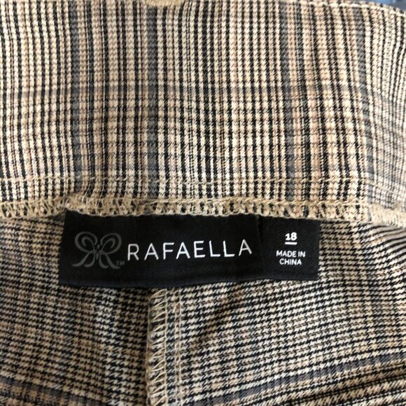Rafaella Stretch Plaid Ankle Pants Womens Size 18 Warm Taupe Comfy Career NEW - Picture 5 of 8